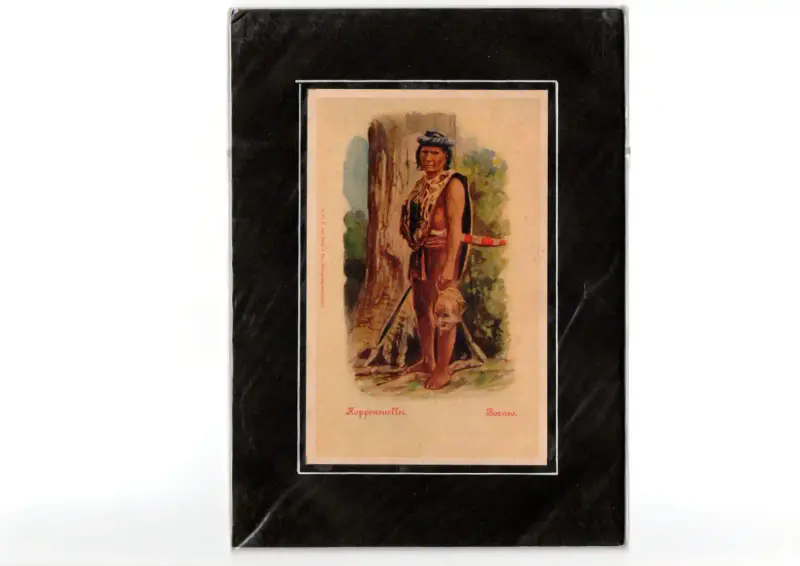 Dayak headhunter from the island of Borneo